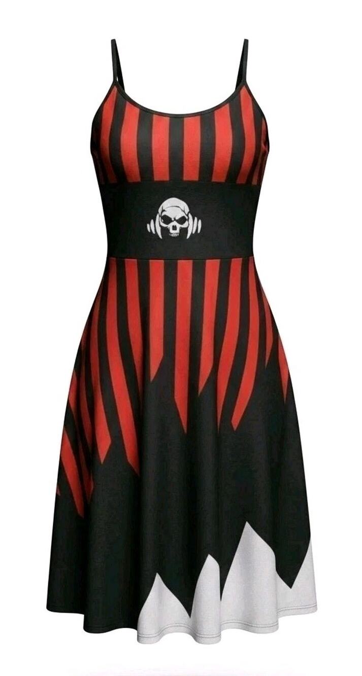 Romwe Women's Plus Size 4X/20 Pirate Striped Dress Costume Gothic Halloween Wear